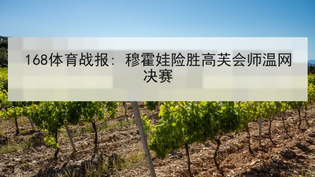 168体育战报: 穆霍娃险胜高芙会师温网决赛