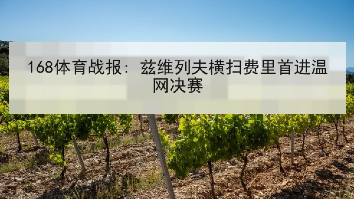 168体育战报: 兹维列夫横扫费里首进温网决赛